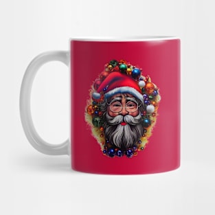 Santa Claus in New Year's toys. Mug